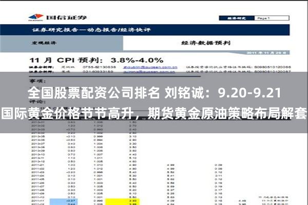 全国股票配资公司排名 刘铭诚：9.20-9.21国际黄金价格节节高升，期货黄金原油策略布局解套