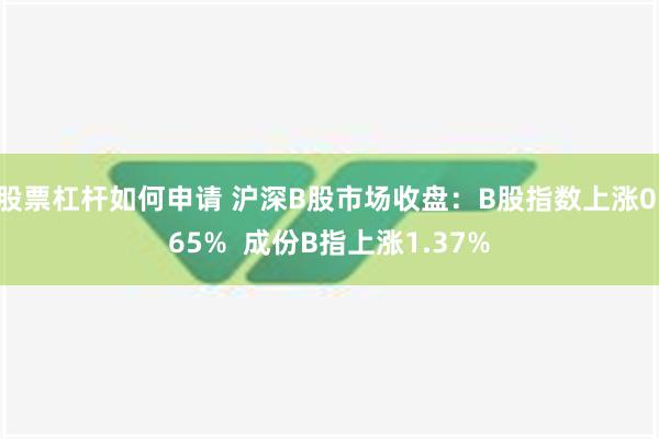 股票杠杆如何申请 沪深B股市场收盘：B股指数上涨0.65%  成份B指上涨1.37%