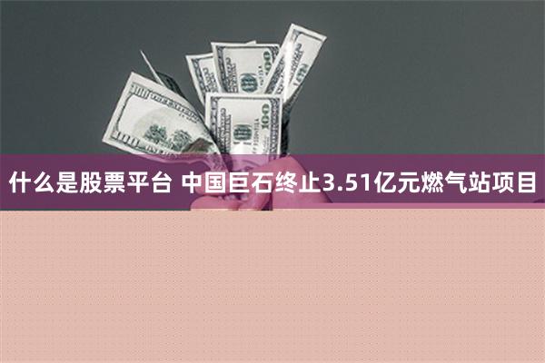 什么是股票平台 中国巨石终止3.51亿元燃气站项目